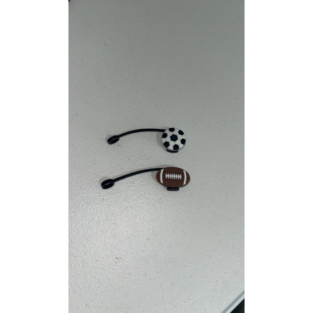 Sports Silicone Straw Toppers- New- Soccer/football